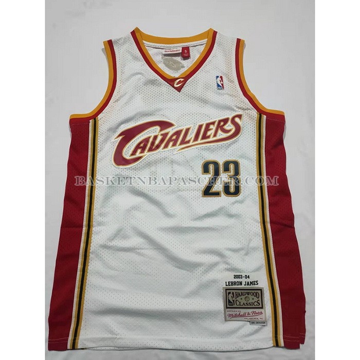 Maillot Cleveland Cavaliers LeBron James NO 23 Mitchell & Ness 2003-04 Blanc